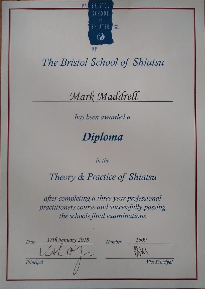 shiatsu diplôme Mark